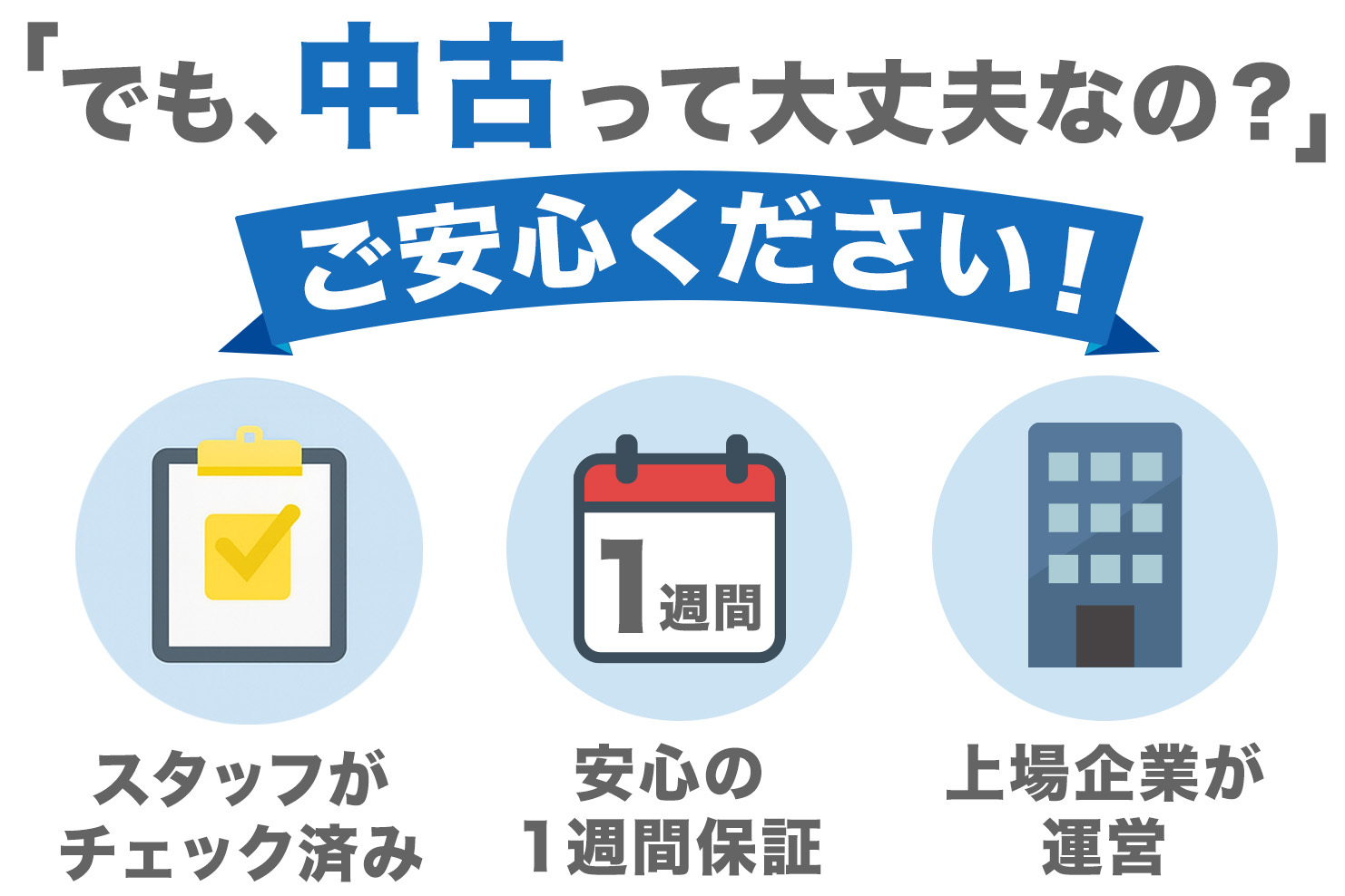 中古でもご安心ください。