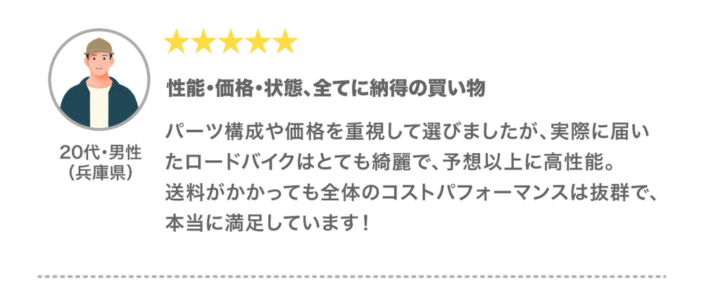お客様の声「性能・価格・状態、すべてに納得の買い物」
